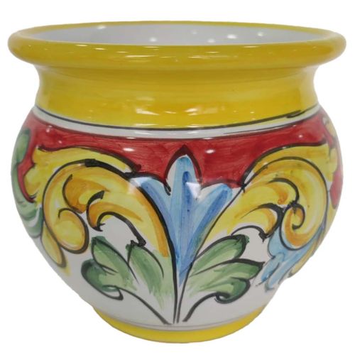 Cache-pot porte-plante. Céramique Vietri peinte à la main.