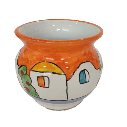Cachepot Portapianta Linea Casette. Ceramica di Vietri dipinta a mano.