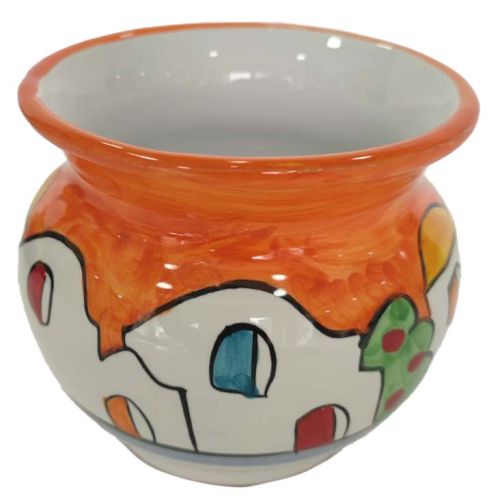 Cachepot Portapianta Linea Casette. Ceramica di Vietri dipinta a mano.
