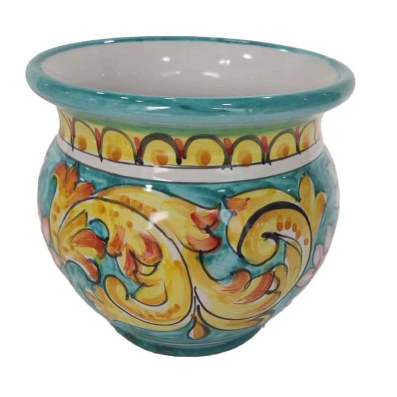 Plant holder baroque line. handpainted Vietri...