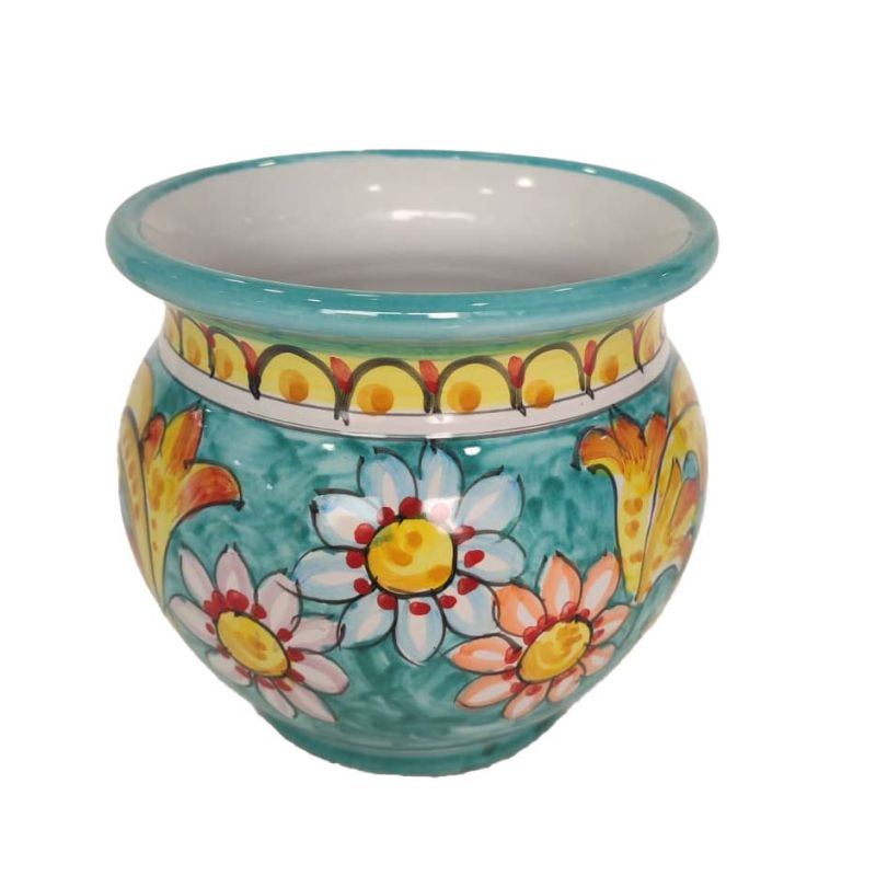 Plant holder baroque line. handpainted Vietri...