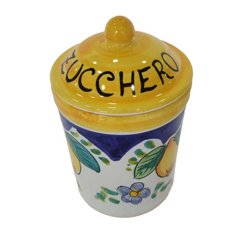 Jar Flowers and Lemons line. handpainted Vietri...