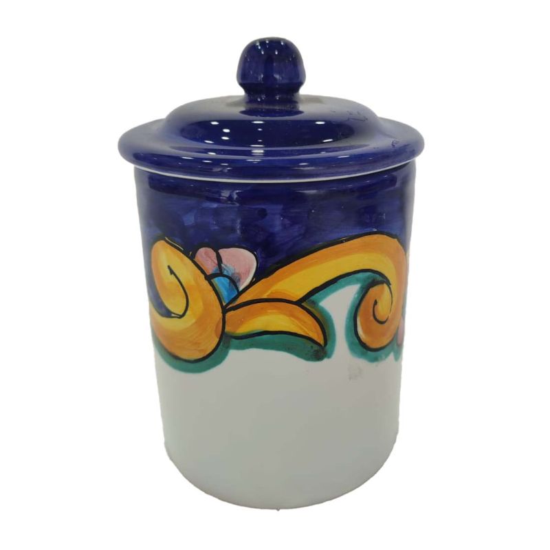 Jar Baroque line. handpainted Vietri ceramic