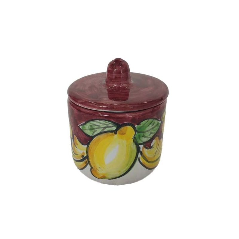 copy of Sugar bowl. Houses line. Hand-painted...