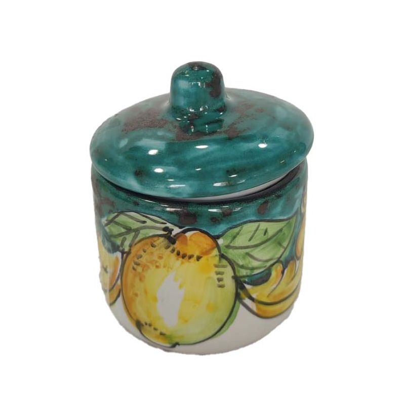 copy of Sugar bowl. Houses line. Hand-painted...