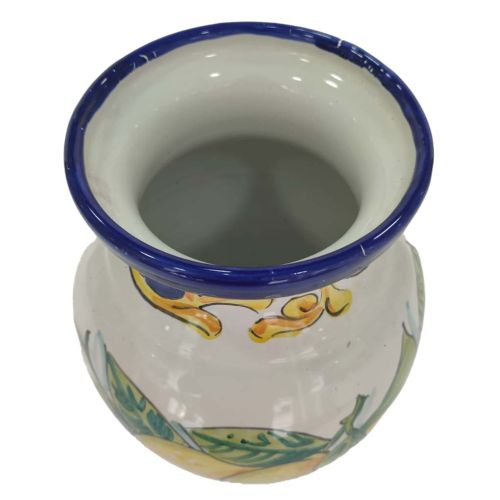 Blumenvase, Blumenhalter. aus handbemalter Vietri-Keramik.