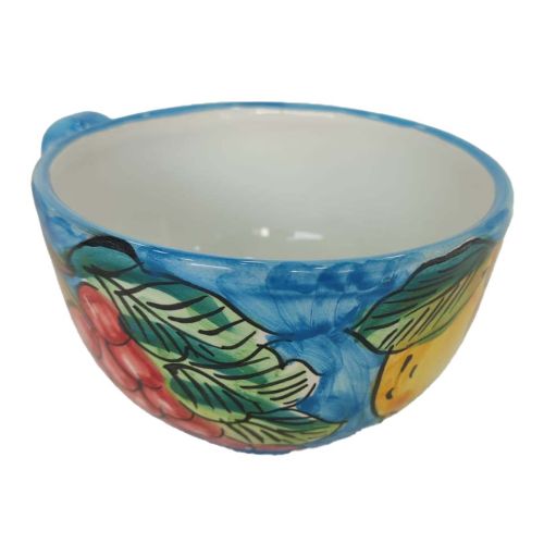 Taza de leche/tapa/té. Línea de casas con fondo amarillo.... 2