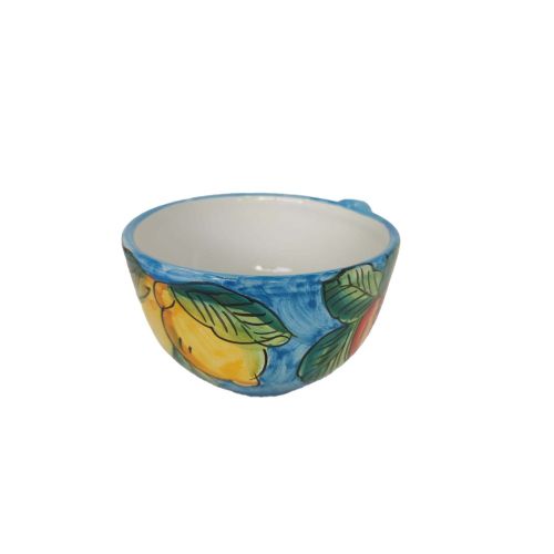Cup. Perfect for milk, cappuccino, or tea. Fruit line. Vietri ceramic. Hand-painted.