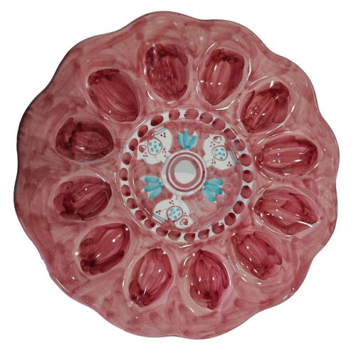 Egg Platter. Easter Appetizer Platter. Animal Line. Vietri Ceramic. Hand-Painted.