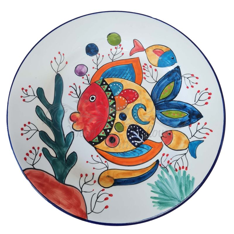 Piatto. Linea Naif.  Ceramica vietrese. Dipinta...