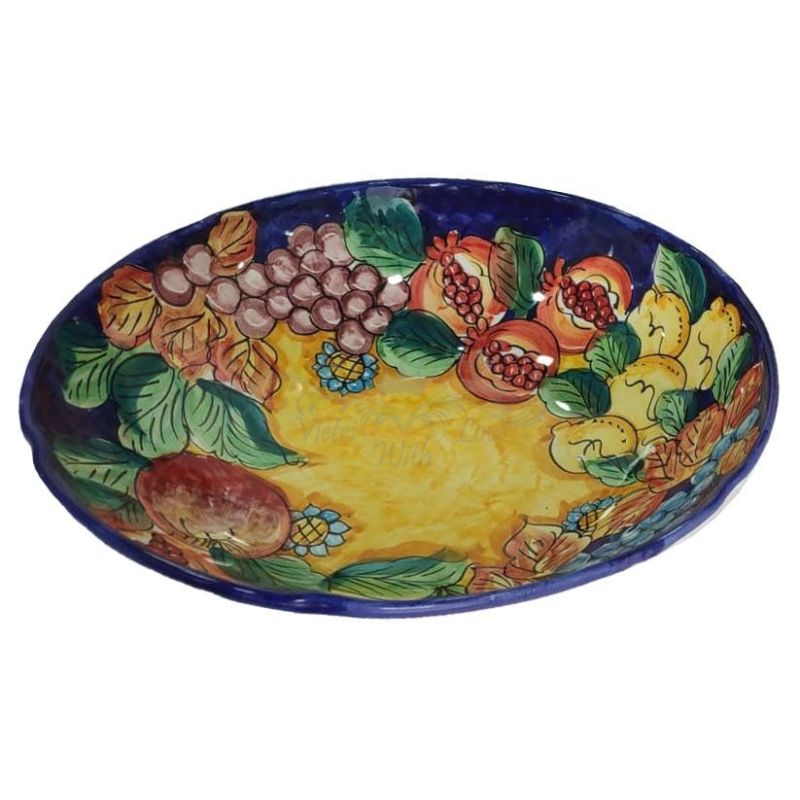 Oval serving dish or bowl. Fruit line. Vietri...