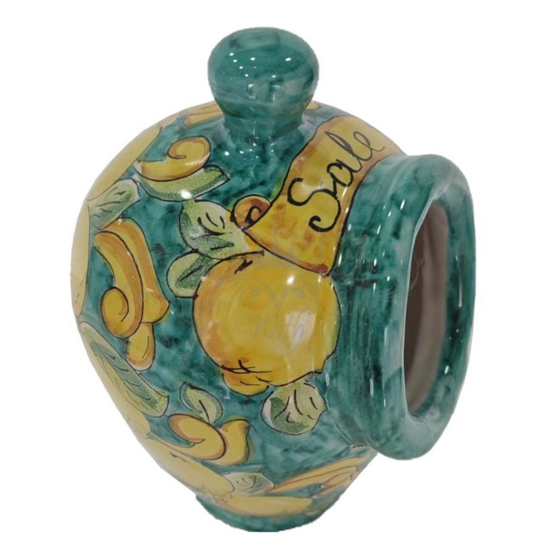 Elbow Saltcellar. Baroque line Hand painted....
