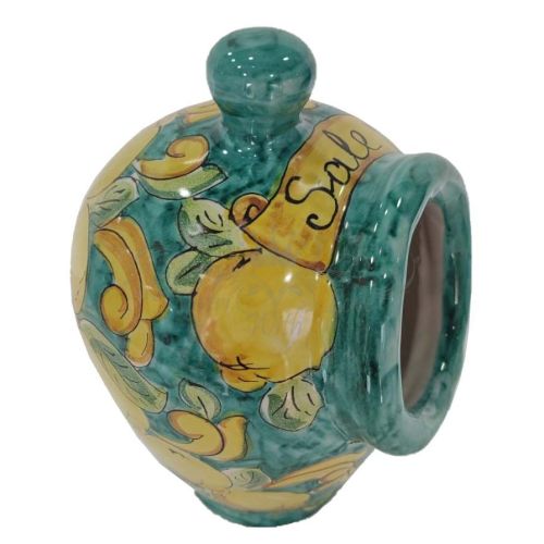 Saliera a Gomito linea Barocco Dipinta a mano. Ceramica di vietri