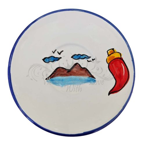 Coffee cup with saucer. Naples Line. Vietri ceramic. Hand-painted.