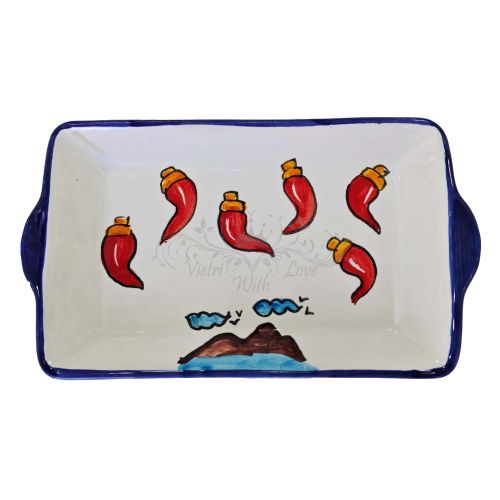 Kaffee-Tassen- und Tablett-Set „Tet-a-Tet“ Geschenk. Linie Neapel. Vietri Keramik.