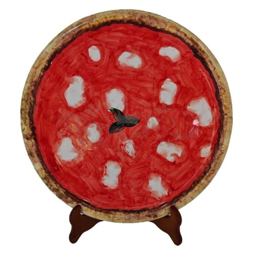 Restaurant Line - Vietri Ceramic Pizza Plate. Hand-Painted.