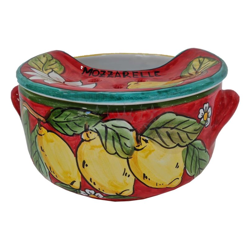 Mozzarella Cheese Pot Lemons and flowers line -...