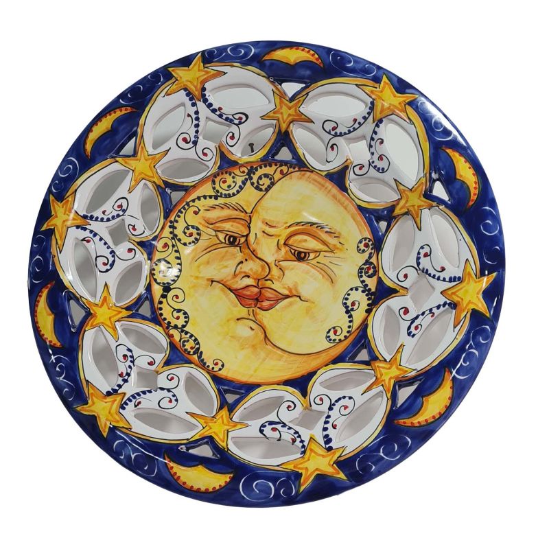 Pierced Tray wall Plate Baroque and Lemons line. handpainted Vietri ceramic
