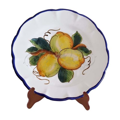Assiette ligne citrons. Céramique de Vietri peinte à la main. Disponible en plate, creuse, dessert ou sous-assiette.