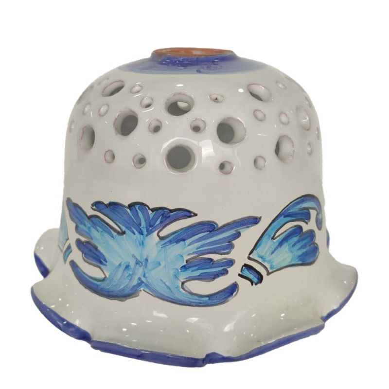 Lampada applique campanella in Ceramica di Vietri dipinta a  mano.