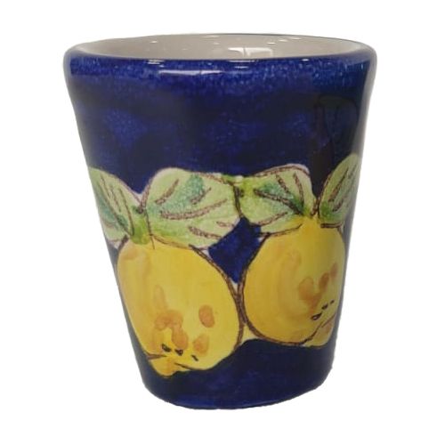 Limoncello-Glas Lemon Line. Handbemalte Vietri-Keramik.