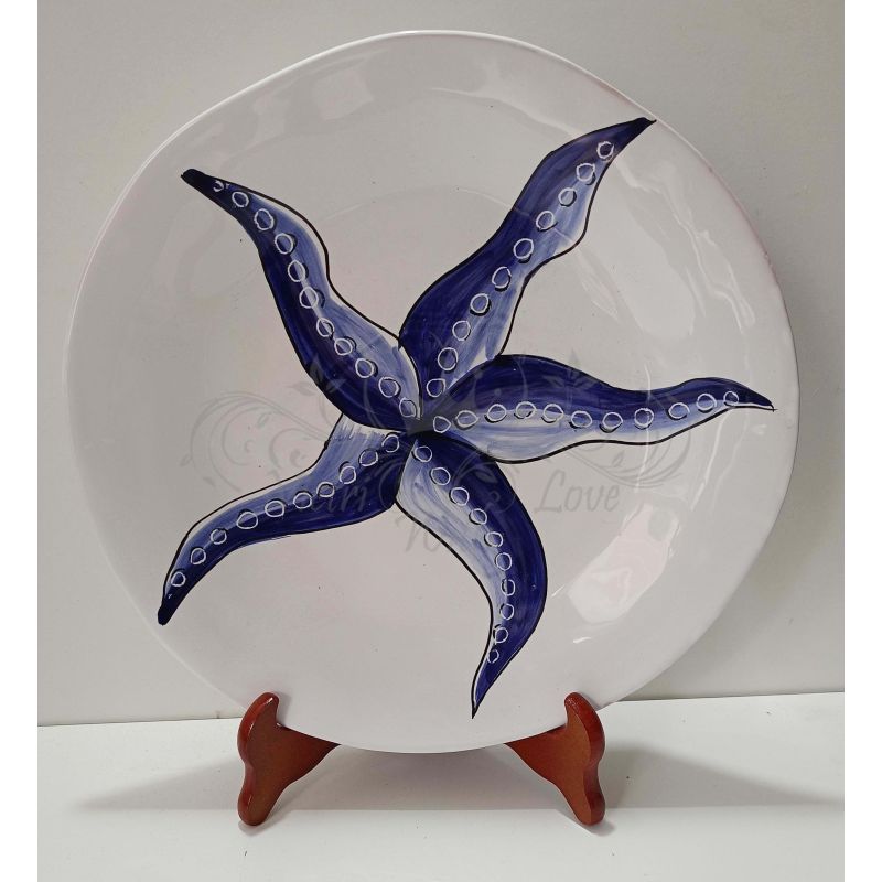 Dish, plate Sea line. Vietri Ceramics dinner,...