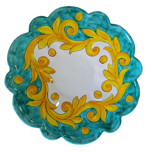 Coppa smerlata Linea Barocco. Ceramica di Vietri dipinta a mano.