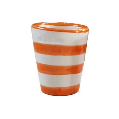 Vaso. Vasito. Limoncello. Línea Rayas. Cerámica de Vietri. Pintado a Mano.