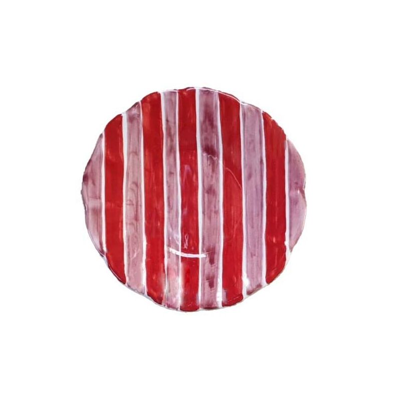 Plate. Dishes Striped Line Hand painted Vietri ceramic. Available flat, deep, fruit/dessert or underplate