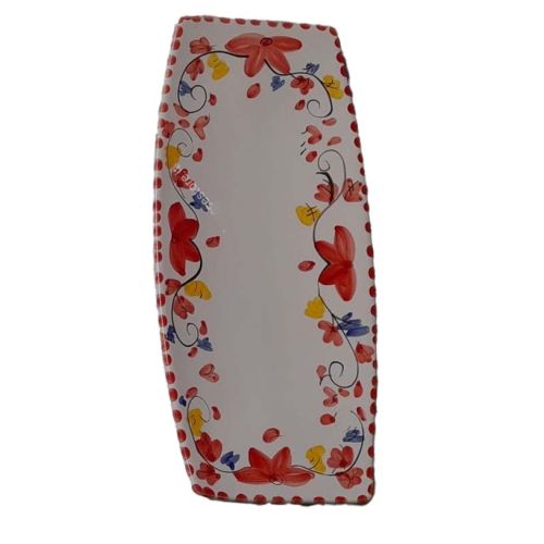 Piatto Rettangolare Sushi Linea Primavera. Ceramica di vietri dipinta a mano.