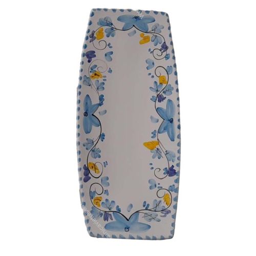 Assiette sushi. ligne fleurs. Céramique de Vietri peinte à la main.