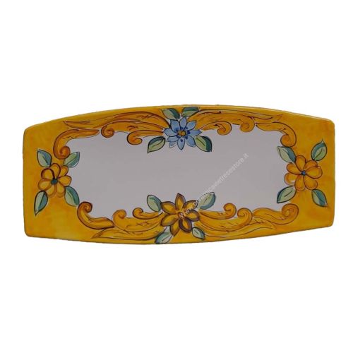 Sushi plate Baroque and Flowers line. Hand-painted Vietri ceramic.