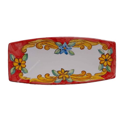 Sushi plate Baroque and Flowers line. Hand-painted Vietri ceramic.
