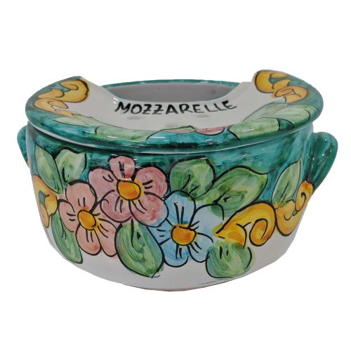 Mozzarella Cheese Pot flower line - handpainted Vietri ceramic