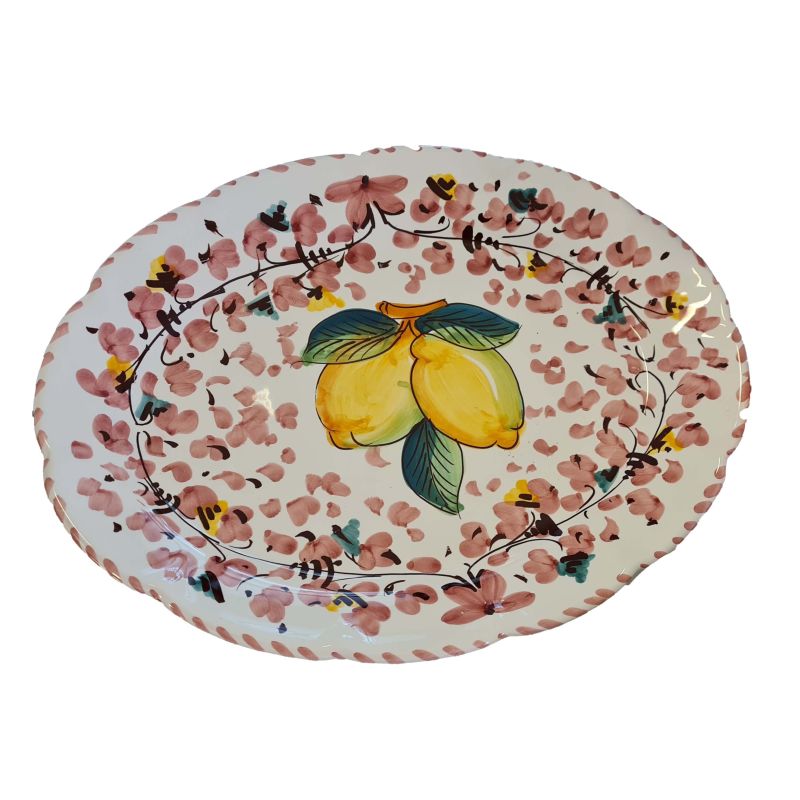 Ovaler Servierteller oder Schale. Zitronen- und...