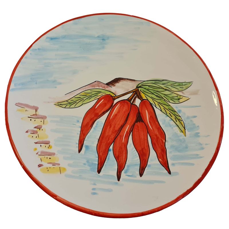 Restaurant Line - Fortuna Line Pizza Plate. Hand-painted Vietri ceramic.