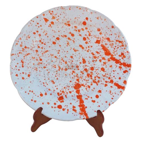 Piatto Linea Moderna. Schizzato. Ceramica di Vietri. Dipinto a mano. Fondi, piani, frutta/dolce o sottopiatti.