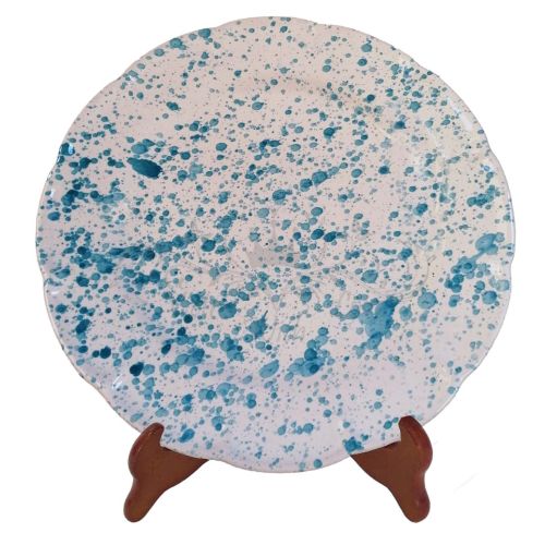 Plate. Modern Line. Splattered design. Hand-painted Vietri ceramic. Soup, flat, dessert or charger plates.