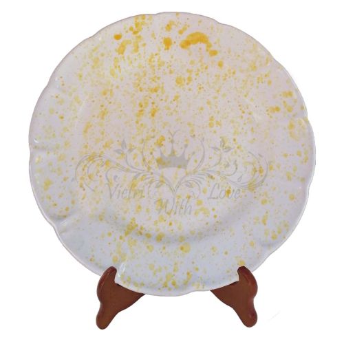 Plate. Modern Line. Splattered design. Hand-painted Vietri ceramic. Soup, flat, dessert or charger plates.