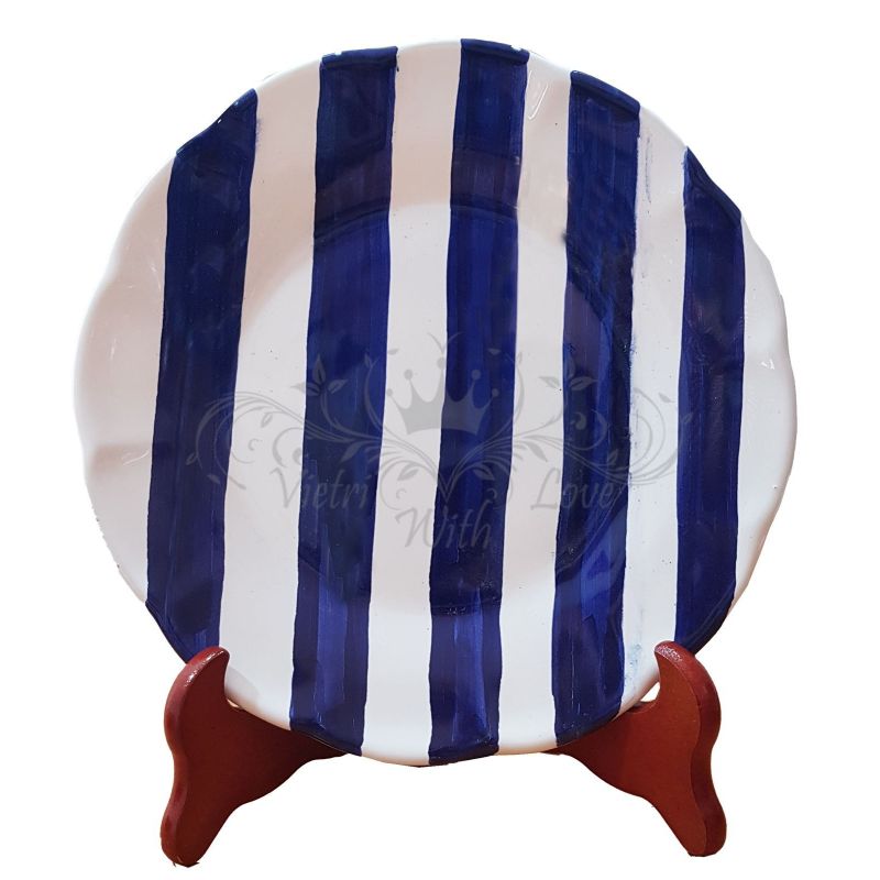 Plate. Dish. Striped line. Vietri ceramic. Hand...