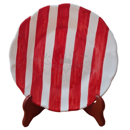 Plate. Dish. Striped line. Vietri ceramic. Hand painted. Available: soup, dinner, dessert plates or charger.