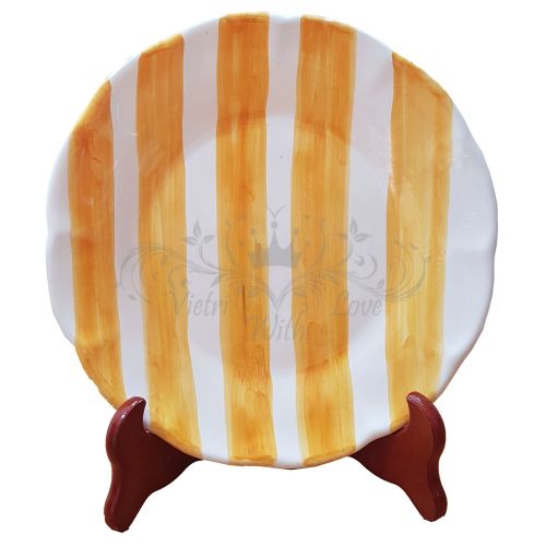 Plate. Dish. Striped line. Vietri ceramic. Hand painted. Available: soup, dinner, dessert plates or charger.
