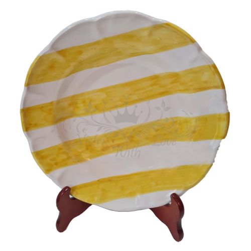 Plate. Dish. Striped line. Vietri ceramic. Hand painted. Available: soup, dinner, dessert plates or charger.