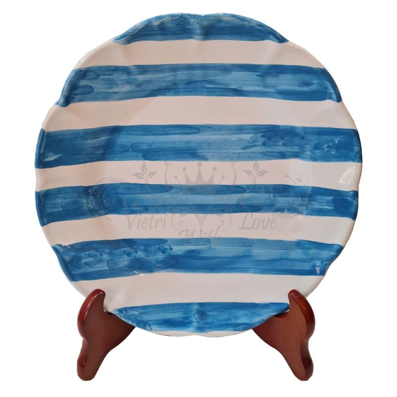 Plate. Dish. Striped line. Vietri ceramic. Hand...