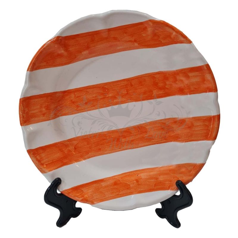 Plate. Stripes Line. Hand-painted Vietri...
