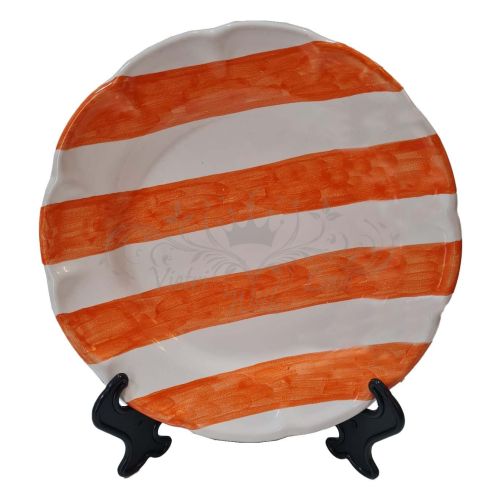 Plate. Dish. Striped line. Vietri ceramic. Hand painted. Available: soup, dinner, dessert plates or charger.