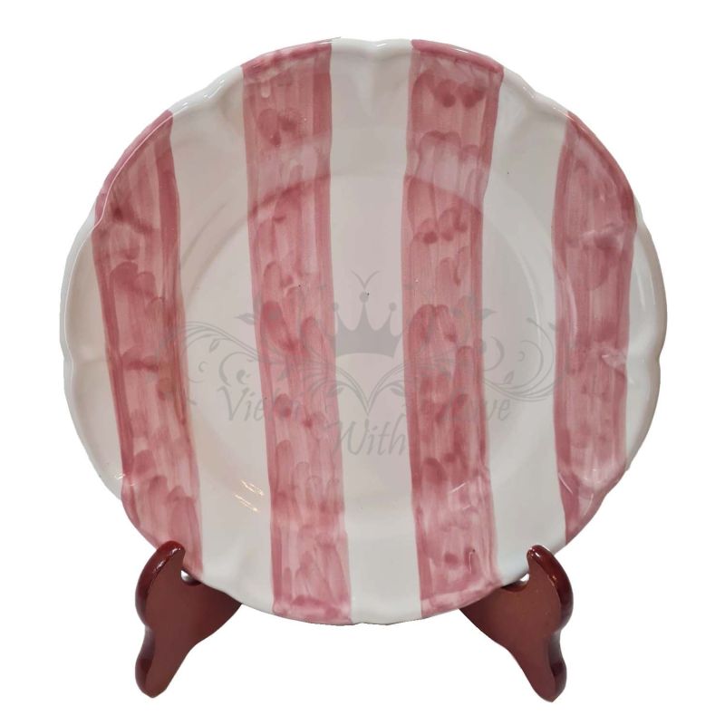 Plate. Dish. Striped line. Vietri ceramic. Hand...
