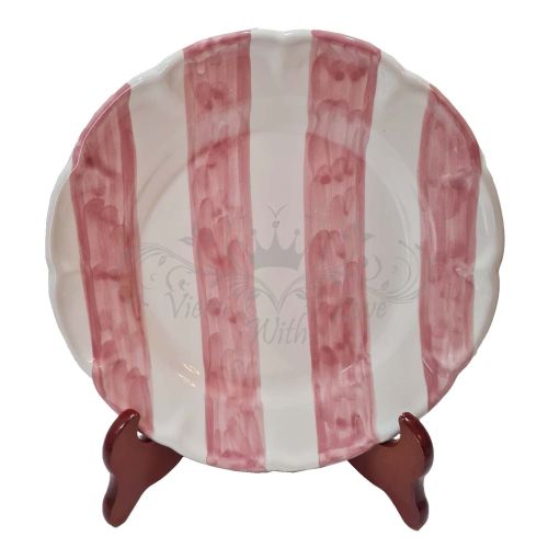 Plate. Dish. Striped line. Vietri ceramic. Hand painted. Available: soup, dinner, dessert plates or charger.