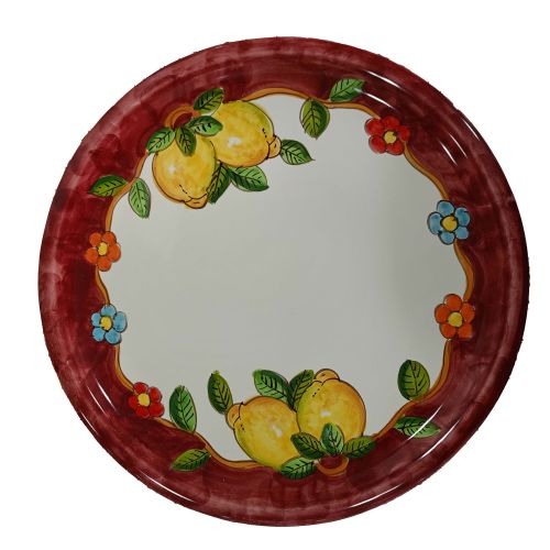 Restaurant Line - handpainted Vietri ceramic. Available soups, dinner, fruit/dessert, placemats, serving dishes.