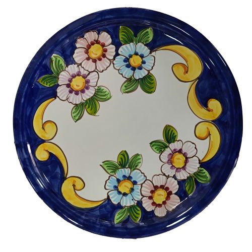 Restaurant Line – Pizza Plate. Baroque and Flowers Line. Vietri Ceramics. Hand-Painted.